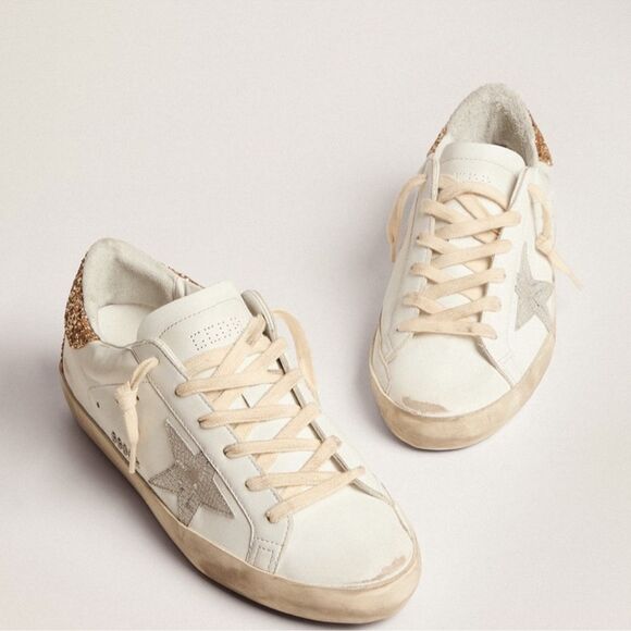 Gold Goose Super-Star with Silver Leather Star and Snake Print - Picture 2 of 13